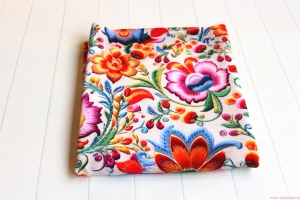 Dresówka pętelka KWIATY HAFTOWANE