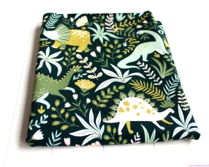 Dresówka pętelka DINOZAURY NA ZIELONYM 60 cm