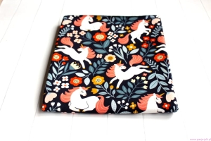 Dresówka pętelka JEDNOROŻCE NA GRANACIE HURT 5M