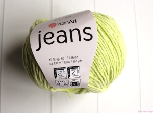 WŁÓCZKA JASNA ZIELEŃ YARNART JEANS 50G/160M 
