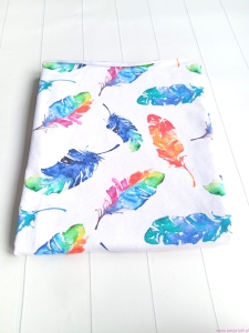 Dresówka pętelka PIÓRA MALOWANE