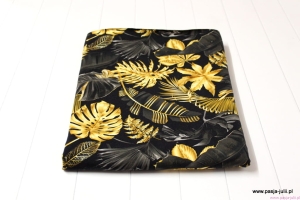 Dresówka pętelka ZŁOTE LIŚCIE DRUK CYFROWY 