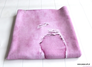 Dresówka pętelka JEANS Z DZIURAMI RÓŻOWY