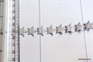 Taśma SREBRNE GWIAZDY 15 MM