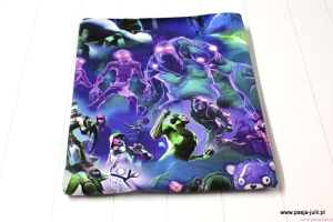 Dresówka pętelka GRA NA NIEBIESKIM 110cm