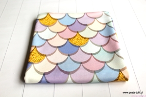 Dresówka pętelka ŁUSKI PASTELOWE 