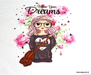 Dresówka pętelka PANEL GIRL 60x60 cm