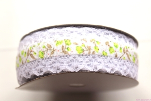 Taśma z koronką BIAŁA