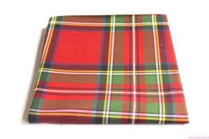 Dresówka pętelka KRATA CZERWONA 85 cm