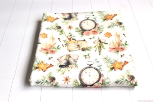 Dresówka pętelka ŚWIĄTECZNA ZEGARY