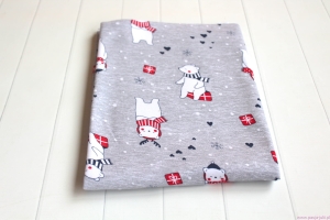 Single jersey z elastanem MISIE NA SZARYM