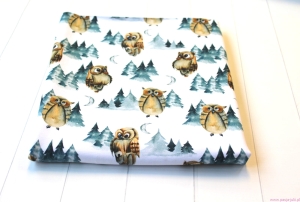 Dresówka pętelka  SOWY DRZEWA  260g