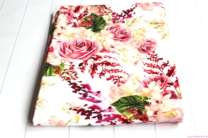 Dresówka pętelka BUKIETY KWIATÓW 260g