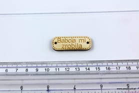 Przywieszka drewniana  4 CM BABCIA MI ZROBIŁA
