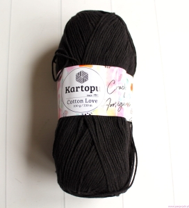 WŁÓCZKA CZARNA KARTOPU COTTON LOVE 100g/330
