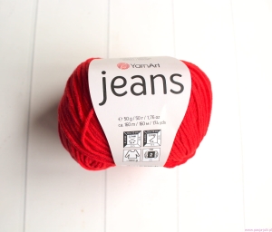 WŁÓCZKA CZERWONA YARNART JEANS 50G/160M