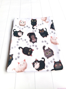 Single jersey  KOTY NA JASNYM 100% bawełna