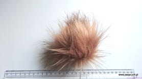 Pompon futrzany duży 10 cm JASNY BRĄZ