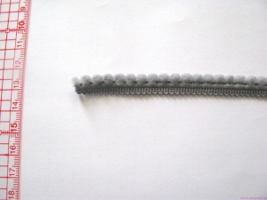 Taśma ozdobna z pomponami 10 mm SZARA