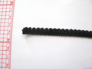 Taśma ozdobna z pomponami 10 mm CZARNA