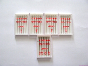 Igły maszynowe organ jersey do dzianin z kulką -  półpłaskie r. 60-100 