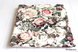 Dresówka pętelka KWIATY RETRO 85cm