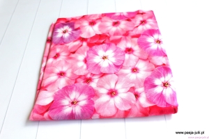 Single jersey WISKOZA RÓŻOWE KWIATY 70cm