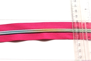 Taśma suwakowa 5 mm  TĘCZOWA RÓŻOWA + suwak 