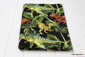 Dresówka pętelka  DINOZAURY DRUK CYFROWY