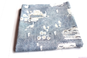 Dresówka pętelka JEANS Z DZIURAMI II 130cm
