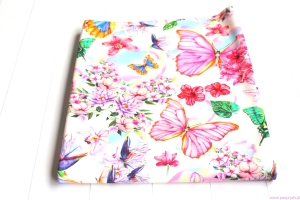 Dresówka pętelka MOTYLE KOLOROWE 75cm