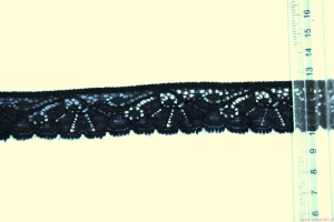 Koronka elastyczna CZARNA 28 mm
