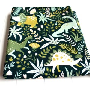 Dresówka pętelka DINOZAURY NA ZIELONYM 60 cm