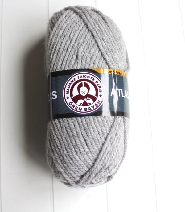 WŁÓCZKA SZARA Madame Tricote Paris ATLAS 100g/130m