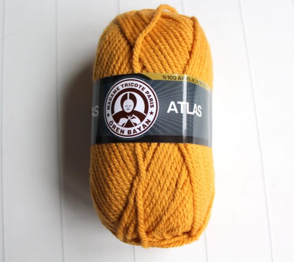 WŁÓCZKA MUSZTARDOWA Madame Tricote Paris ATLAS 100g/130m