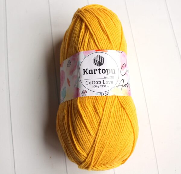 WŁÓCZKA ŻÓŁTA KARTOPU COTTON LOVE 100g/330