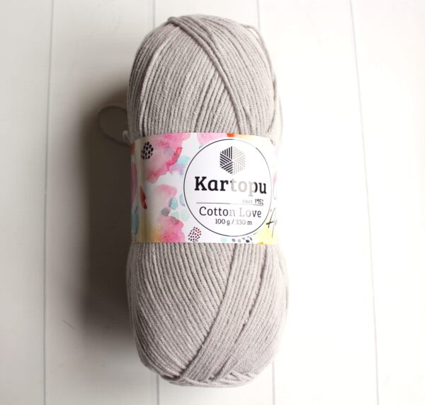WŁÓCZKA SZARA KARTOPU COTTON LOVE 100g/330