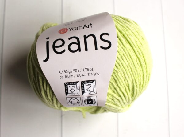 WŁÓCZKA JASNA ZIELEŃ YARNART JEANS 50G/160M
