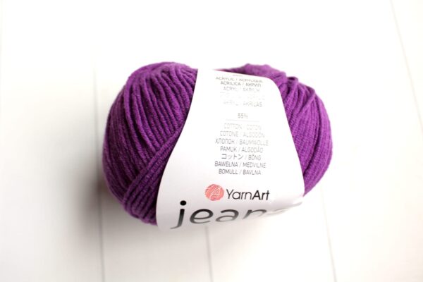 WŁÓCZKA FIOLETOWA YARNART JEANS 50G/160M