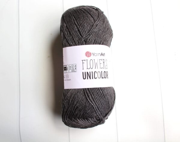 WŁÓCZKA YARN ART FLOWERS UNICOLOR GRAFIT 50G/200M
