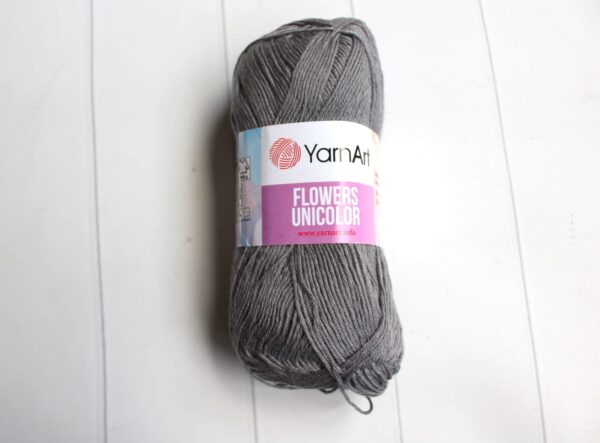 WŁÓCZKA YARN ART FLOWERS UNICOLOR SZARA 50G/200M