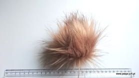 Pompon futrzany duży 10 cm JASNY BRĄZ
