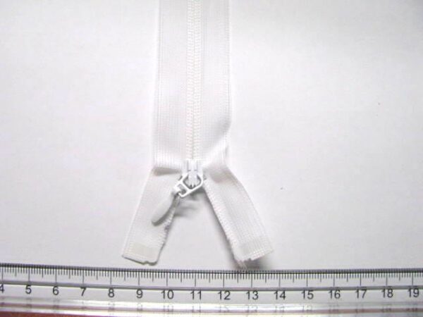 Zamek kryty na koronce 45 cm BIAŁY