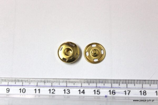 Napa przyszywana 17 MM ZŁOTA 5 sztuk