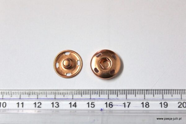 Napa przyszywana 17 MM MIEDZIANA 5 sztuk