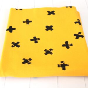 Dresówka pętelka PLUSY NA MUSZTARDZIE 45cm