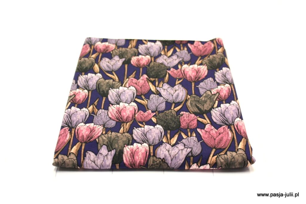 Dresówka pętelka TULIPANY