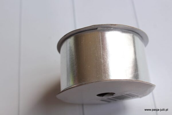 Taśma METALICZNA SREBRNA 40 MM