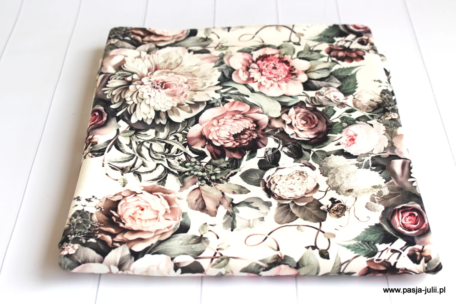 Dresówka pętelka KWIATY RETRO 85cm