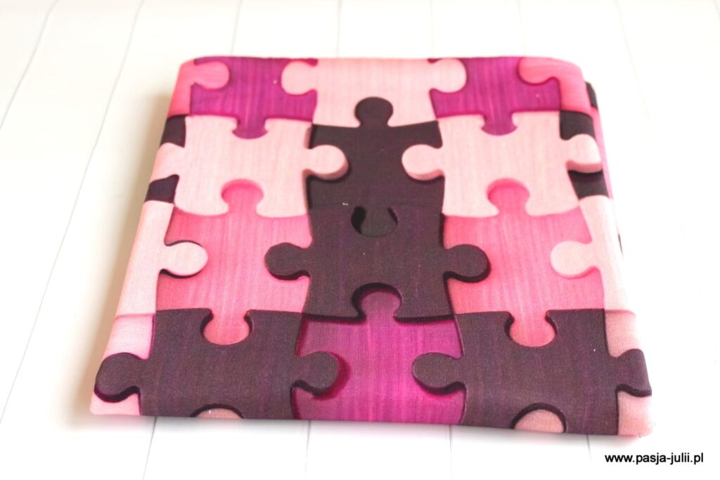 Dresówka pętelka RÓŻOWE PUZZLE